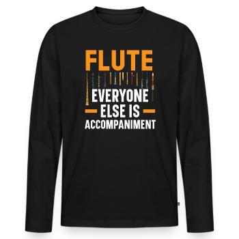 Flöte Alle anderen sind Begleitung Flötist - Männer Premium Bio Langarmshirt - Schwarz - Vorne - Nico (187cm)