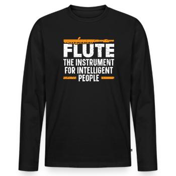 Flöte Das Instrument für intelligente Menschen - Männer Premium Bio Langarmshirt - Schwarz - Vorne - Nico (187cm)