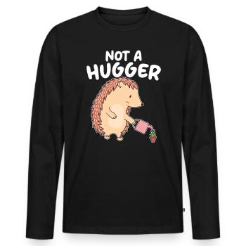Kein Hugger Igel Liebhaber Hedgie Wildlife Tier - Männer Premium Bio Langarmshirt - Schwarz - Vorne - Nico (187cm)