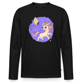 Einhorn Drachen fliegen Drachenflüsterer Drachen Hersteller - Männer Premium Bio Langarmshirt - Schwarz - Vorne - Nico (187cm)