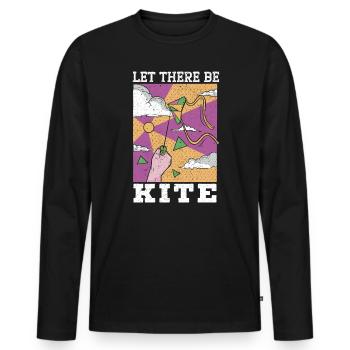 Let There Be Kite Flying Lover Kite Whisperer - Men's Premium Organic Long Sleeve Shirt - black - Front - Nico (187cm)
