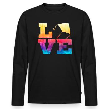 Liebe Drachen fliegen Liebhaber Drachenflüsterer Drachen Hersteller - Männer Premium Bio Langarmshirt - Schwarz - Vorne - Nico (187cm)