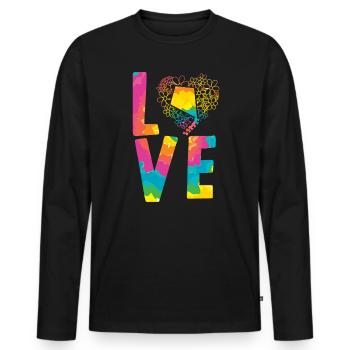 Liebe Drachen fliegen Liebhaber Drachenflüsterer Drachen Hersteller - Männer Premium Bio Langarmshirt - Schwarz - Vorne - Nico (187cm)