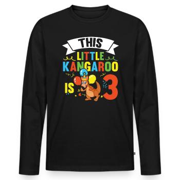 Ce petit kangourou est 3 animaux sauvages anniversaire - T-shirt manches longues Premium bio Homme - noir - Devant - Nico (187cm)