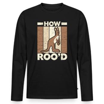 How Roo'd Kangaroo Wildlife Animal Australia - Men's Premium Organic Long Sleeve Shirt - black - Front - Nico (187cm)