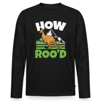 How Roo'd Kangaroo Wildlife Animal Australia - Men's Premium Organic Long Sleeve Shirt - black - Front - Nico (187cm)