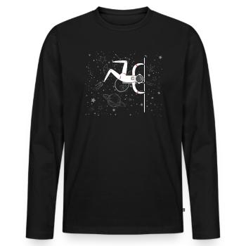 Calisthenics Astronaut Fitness Workout Exercise - Men's Premium Organic Long Sleeve Shirt - black - Front - Nico (187cm)