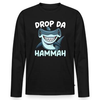 Drop Da Hammah Hammerhai Meeresbiologie - Männer Premium Bio Langarmshirt - Schwarz - Vorne - Nico (187cm)