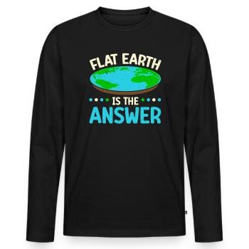 Flache Erde ist die Antwort Verschwörungstheorie - Männer Premium Bio Langarmshirt - Schwarz - Vorne - Nico (187cm)