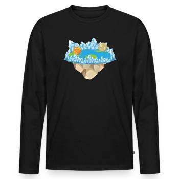 Flat Earth Society Théorie du complot Flat Earther - T-shirt manches longues Premium bio Homme - noir - Devant - Nico (187cm)
