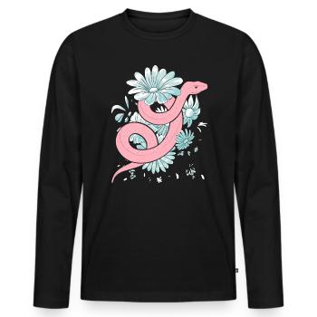 My Pet Can Eat Your Pet Serpent Snake Collector - Men's Premium Organic Long Sleeve Shirt - black - Front - Nico (187cm)