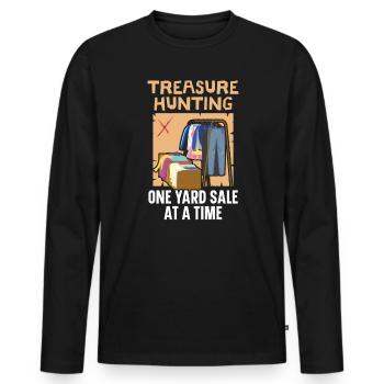 Schatzsuche Ein Yard Verkauf auf einmal sparsam - Männer Premium Bio Langarmshirt - Schwarz - Vorne - Nico (187cm)