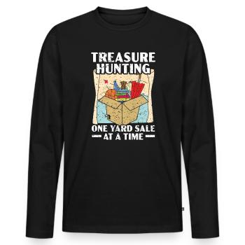 Schatzsuche Ein Yard Verkauf auf einmal sparsam - Männer Premium Bio Langarmshirt - Schwarz - Vorne - Nico (187cm)