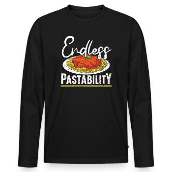 Endless Pastability Italian Food Spaghetti Eater - T-shirt manches longues Premium bio Homme - noir - Devant - Nico (187cm)