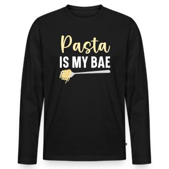 Pasta Is My Bae Italian Food Lover Spaghetti Eater - T-shirt manches longues Premium bio Homme - noir - Devant - Nico (187cm)