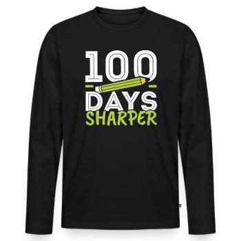 Happy 100th Day Of School Teacher Student Educator - Men's Premium Organic Long Sleeve Shirt - black - Front - Nico (187cm)