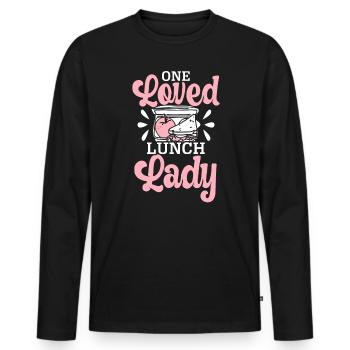 Ein geliebtes Mittagessen Lady Valentinstag Herztag - Männer Premium Bio Langarmshirt - Schwarz - Vorne - Nico (187cm)