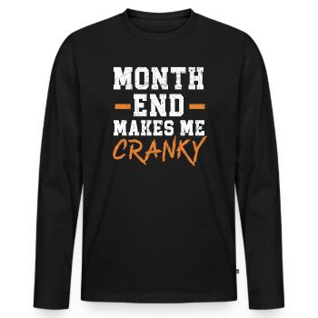 La fin du mois me rend fou le travail de directeur financier - T-shirt manches longues Premium bio Homme - noir - Devant - Nico (187cm)