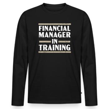 Responsable Financier En Formation Métier - T-shirt manches longues Premium bio Homme - noir - Devant - Nico (187cm)