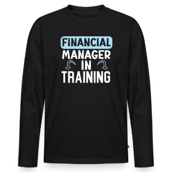 Responsable Financier En Formation Métier - T-shirt manches longues Premium bio Homme - noir - Devant - Nico (187cm)
