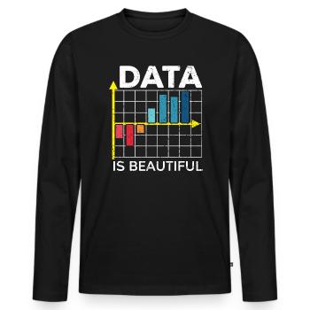 Data Is Beautiful Statistiques Emploi Statisticien - T-shirt manches longues Premium bio Homme - noir - Devant - Nico (187cm)