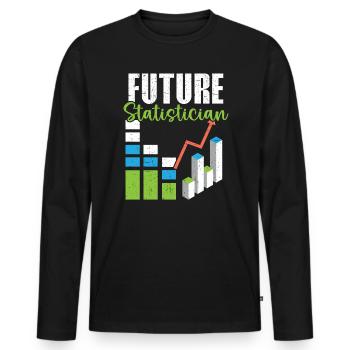 Futur statisticien Data Analyst Job Statistics - T-shirt manches longues Premium bio Homme - noir - Devant - Nico (187cm)