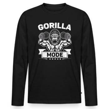 Gorilla Mode Ape Lover Monkey Whisperer Zookeeper - Men's Premium Organic Long Sleeve Shirt - black - Front - Nico (187cm)