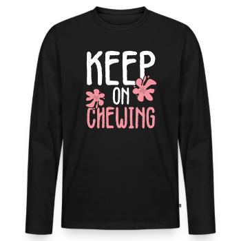 Keep On Chewing Bubble Gum Lover Chewing Gum Food - Men's Premium Organic Long Sleeve Shirt - black - Front - Nico (187cm)