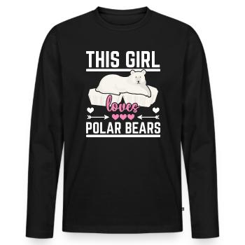 Cette fille aime les ours polaires Arctic Animal Ice Bear - T-shirt manches longues Premium bio Homme - noir - Devant - Nico (187cm)