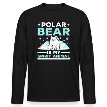 Eisbär ist mein Geist Tier Eisbär Liebhaber - Männer Premium Bio Langarmshirt - Schwarz - Vorne - Nico (187cm)