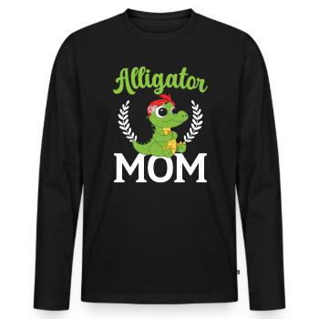 Alligator Maman Alligator Fille Zookeeper Crocodile - T-shirt manches longues Premium bio Homme - noir - Devant - Nico (187cm)