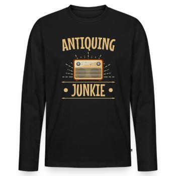 Antiquing Junkie Antique Collector Antique Lover - Men's Premium Organic Long Sleeve Shirt - black - Front - Nico (187cm)