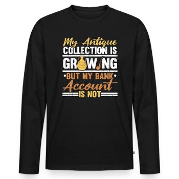 Antiquing Antique Collector Antique Lover - Men's Premium Organic Long Sleeve Shirt - black - Front - Nico (187cm)