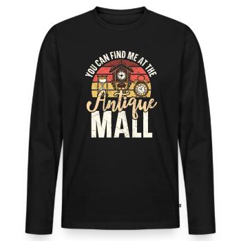 Sie finden mich in der Antique Mall Antiquing - Männer Premium Bio Langarmshirt - Schwarz - Vorne - Nico (187cm)