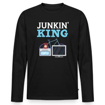 Junkin' King Antique Collector Antique Lover - Men's Premium Organic Long Sleeve Shirt - black - Front - Nico (187cm)