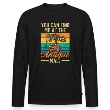 Sie finden mich in der Antique Mall Antiquing - Männer Premium Bio Langarmshirt - Schwarz - Vorne - Nico (187cm)