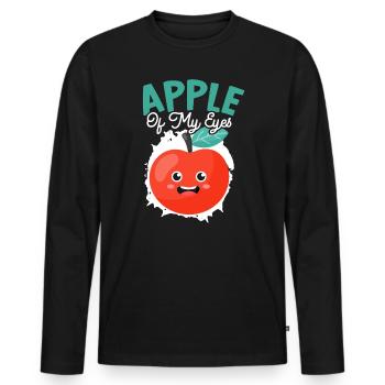 Apple Of My Eye Fruit Lover Apple Picking - Men's Premium Organic Long Sleeve Shirt - black - Front - Nico (187cm)