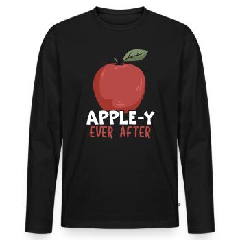 Apple Picking Squad Apple Fruit Lover Apple - Men's Premium Organic Long Sleeve Shirt - black - Front - Nico (187cm)