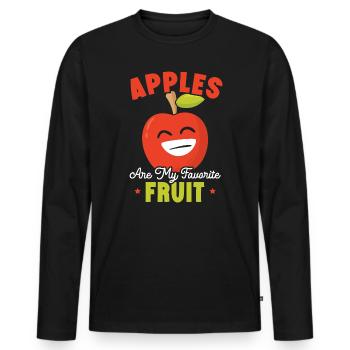Apple Picking Squad Apple Fruit Lover Apple - Men's Premium Organic Long Sleeve Shirt - black - Front - Nico (187cm)