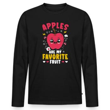 Apple Picking Squad Apple Fruit Lover Apple - Men's Premium Organic Long Sleeve Shirt - black - Front - Nico (187cm)