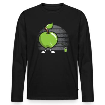 Apple Picking Squad Apple Fruit Lover Apple - Men's Premium Organic Long Sleeve Shirt - black - Front - Nico (187cm)