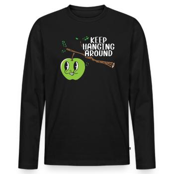 Continuez à traîner Apple Fruit Lover Apple - T-shirt manches longues Premium bio Homme - noir - Devant - Nico (187cm)