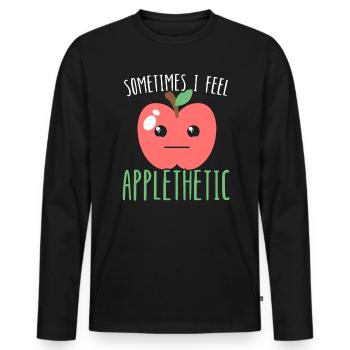 Parfois, je me sens amoureux des pommes Applethetic - T-shirt manches longues Premium bio Homme - noir - Devant - Nico (187cm)