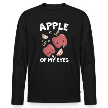 Apple Of My Eye Fruit Lover Apple Picking - Men's Premium Organic Long Sleeve Shirt - black - Front - Nico (187cm)