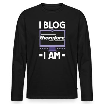 Content Creator Social Media Influencer Vlogger - Men's Premium Organic Long Sleeve Shirt - black - Front - Nico (187cm)