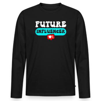 Future Influencer Content Creator Social Media - Men's Premium Organic Long Sleeve Shirt - black - Front - Nico (187cm)