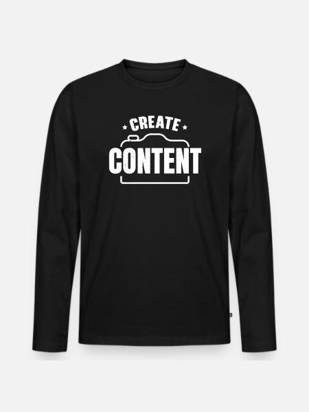 Skapa Content Creator Influencer för sociala medier - Ekologisk långärmad premium-T-shirt herr - svart