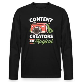 Content Creators Are Magical Social Media Vlogger - Men's Premium Organic Long Sleeve Shirt - black - Front - Nico (187cm)