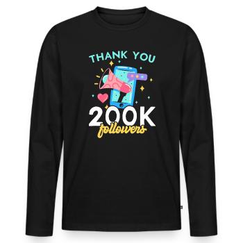 Content Creator Social Media Influencer Vlogger - Men's Premium Organic Long Sleeve Shirt - black - Front - Nico (187cm)