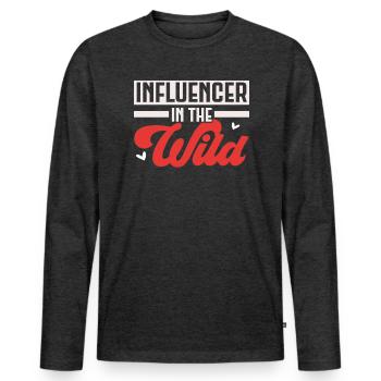 Influencer In The Wild Content Creator Vlogger - Men's Premium Organic Long Sleeve Shirt - heather anthracite - Front - Nico (187cm)